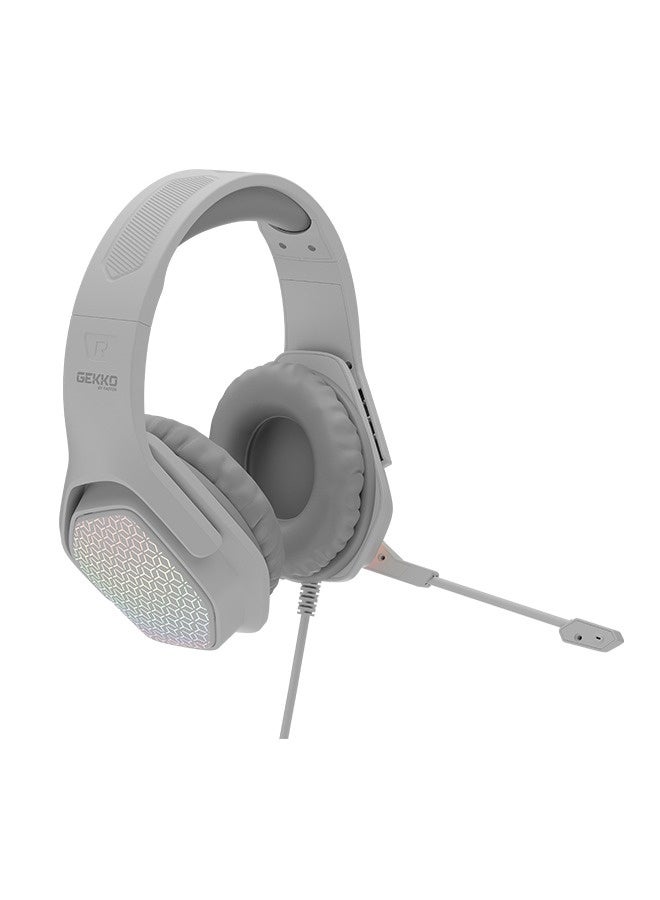 Faster BG500 Gekko Gaming Headphones with LED RGB, Ultra-Clear Mic, Deep Bass 40mm Drivers, Noise-Isolating Cushions, Adjustable Headband, Lightweight Design – Compatible with PC/PS4/PS5/Mobile (White) - Image 3