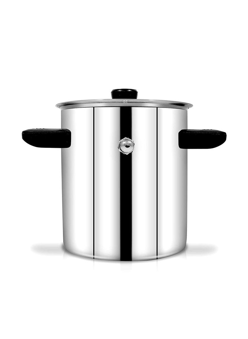 pigeon Pigeon-Elegant Stainless Steel Milk Boiler Induction Compatible with Whistle Indication | Milk Boiler with Induction Base | Steel Milk Boiler Pot with Silver Base and Double Handle - 2 Litre  - Image 1