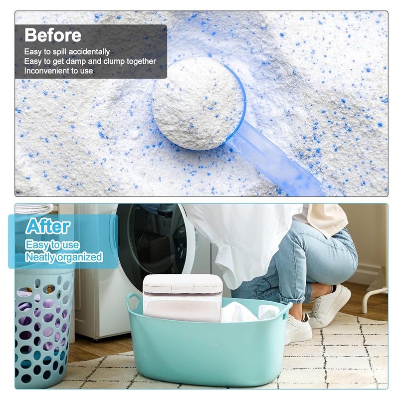 Bruislard 5.5L Laundry Detergent Dispenser with One-Press Lid Pod Holder Laundry Powder Container for Laundrys Room Organization Laundrys Bead Powder - Image 5