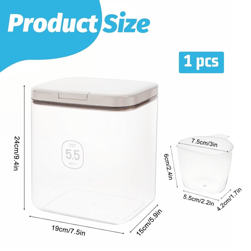Bruislard 5.5L Laundry Detergent Dispenser with One-Press Lid Pod Holder Laundry Powder Container for Laundrys Room Organization Laundrys Bead Powder - Image 2