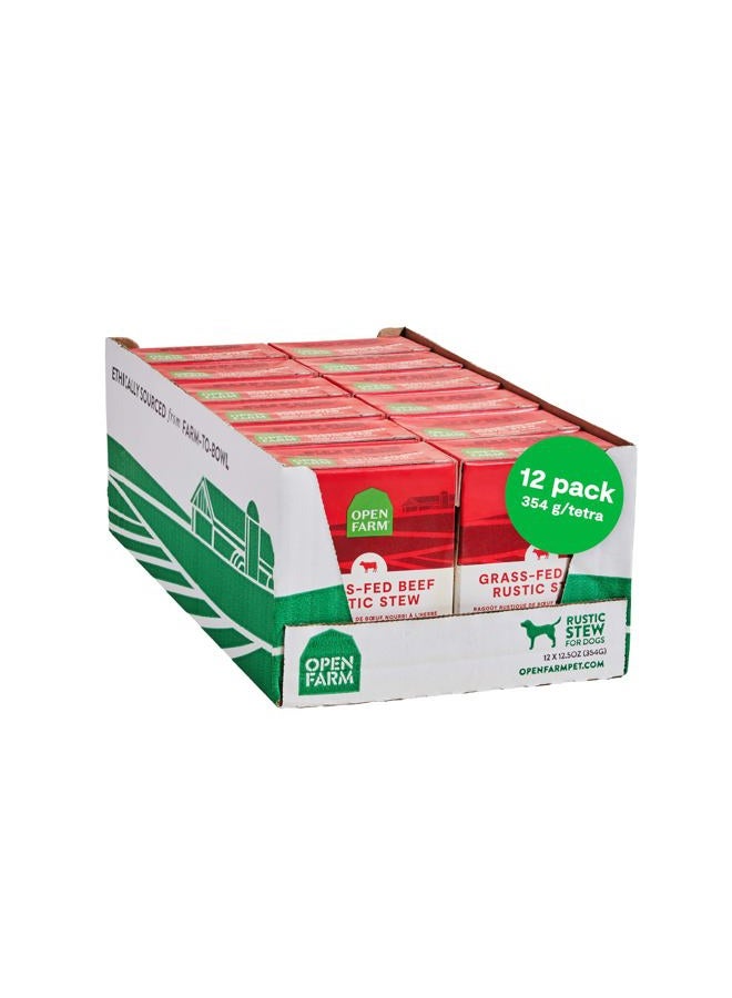 Open Farm Grass-Fed Beef Rustic Stew Wet Dog Food, Grain-Free Meal or Food Topper with Responsibly Sourced Meat and Superfoods Without Artificial Ingredients, Pack of 12, 12.5 Oz Each - Image 1