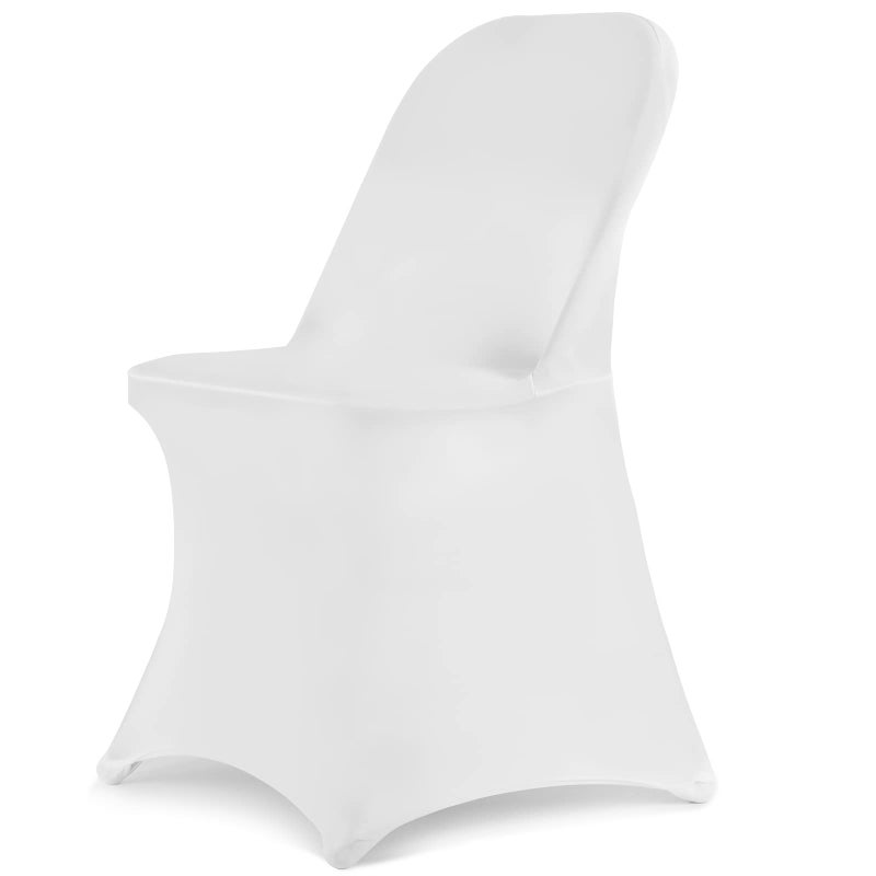 HAINARverS Stretch Spandex Folding Chair Covers 30PCS Universal Fitted Chair Cover Protector for WeddingParty Banquet Holidays Celebration DecorationWhite 30 PCS
