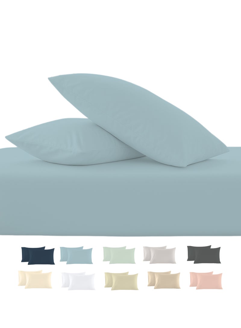 Cloud Scape Linen 600 Thread Count Egyption Cotton 2 Pillowcases Set (Standard, French Blue) - Image 1