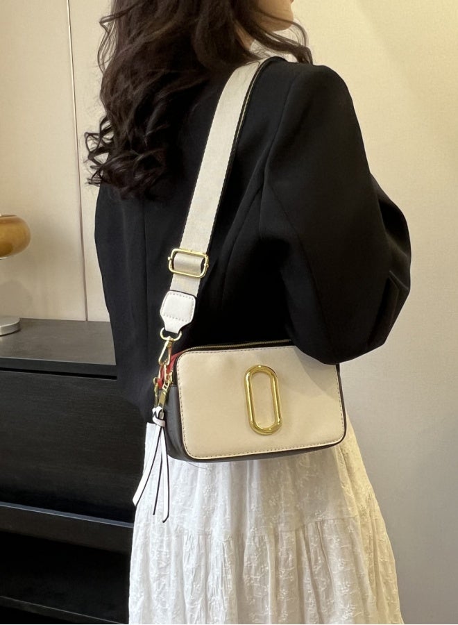 Women's Versatile PU Leather Shoulder Bag, Ladies Portable Camera Bag Crossbody Bag Sling Bag Side Bag Carry Bag, Retro Contrasting Small Square Bag Handbag Satchel Bags for Girls/College Students - Image 2