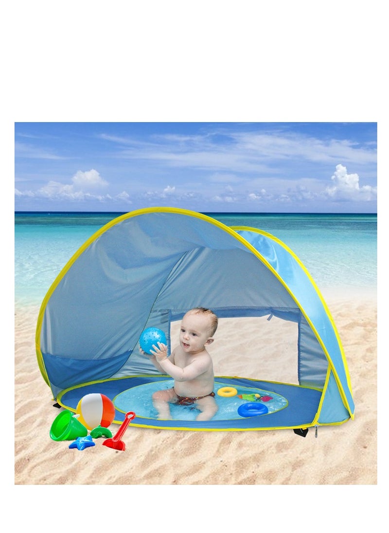 Generic - Pop up Baby Sun Shade Beach Tent with Pool, Portable Lightweight UV Protection Shelter Canopy for Beach, Yard, Infant Indoor, and Outdoor - Image 1