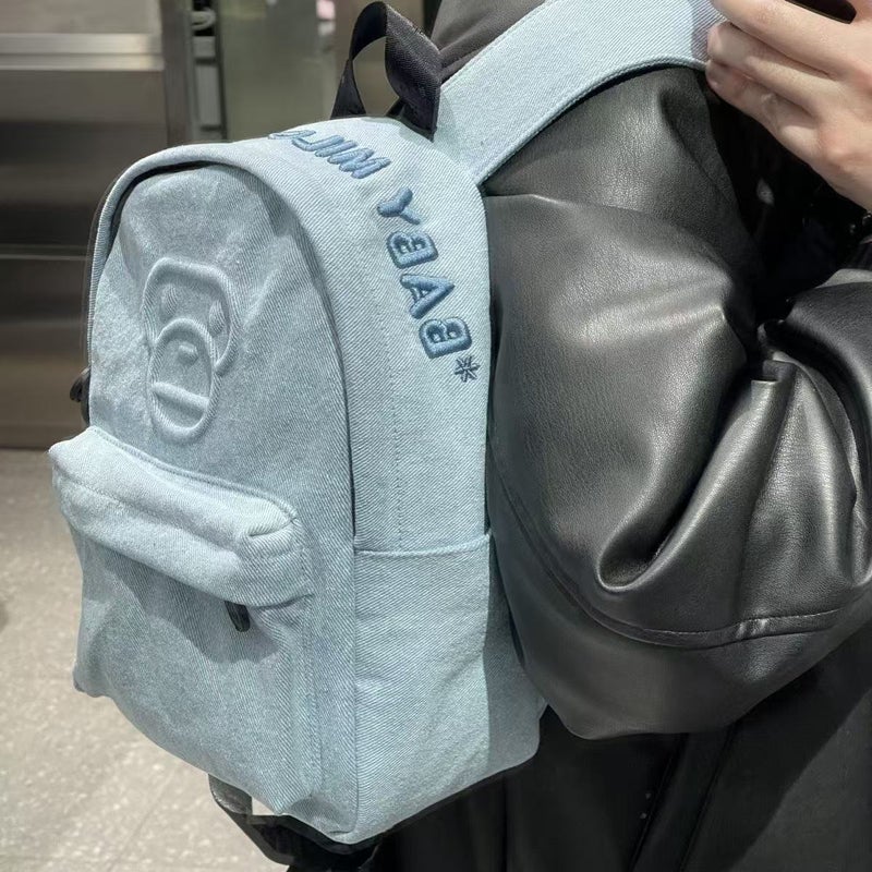 Casual Lightweight Denim Backpack for School & Travel - Image 4
