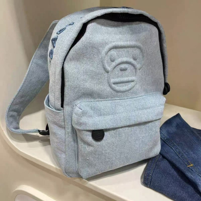 Casual Lightweight Denim Backpack for School & Travel - Image 1