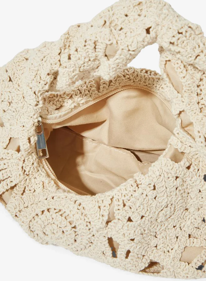 Styli  Beige Crochet Hand Bag for Women | Best Price UAE