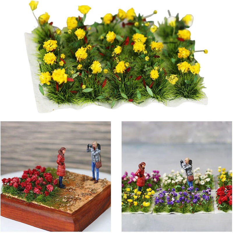 كلاراكو مجموعة زهور مصغرة واقعية يمكنك صنعها بنفسك، نموذج سكة حديد، حديقة خيالية، منظر طبيعي مصغر، عشب، مواد بناء، ديكور، ديوراما، زهرة الربيع المسائية - Image 5