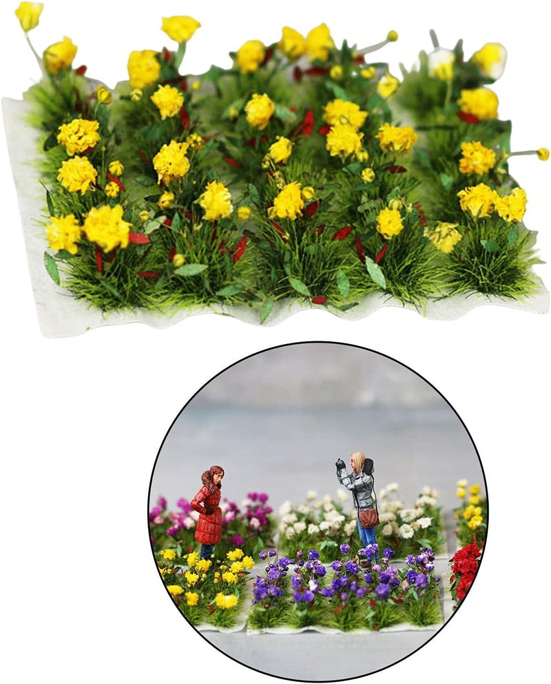 كلاراكو مجموعة زهور مصغرة واقعية يمكنك صنعها بنفسك، نموذج سكة حديد، حديقة خيالية، منظر طبيعي مصغر، عشب، مواد بناء، ديكور، ديوراما، زهرة الربيع المسائية - Image 2
