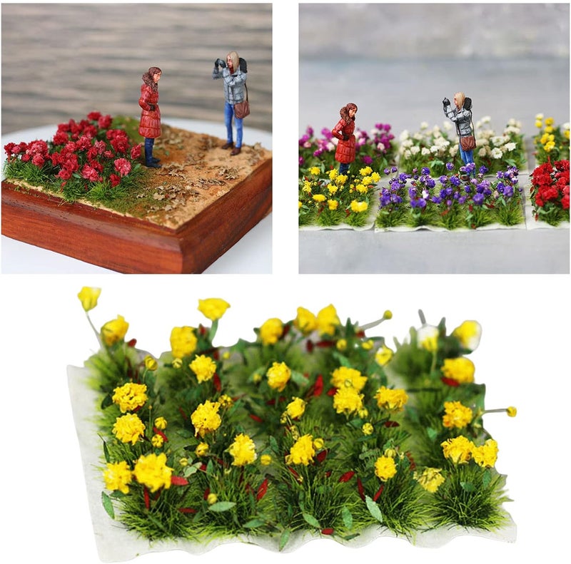 كلاراكو مجموعة زهور مصغرة واقعية يمكنك صنعها بنفسك، نموذج سكة حديد، حديقة خيالية، منظر طبيعي مصغر، عشب، مواد بناء، ديكور، ديوراما، زهرة الربيع المسائية - Image 4