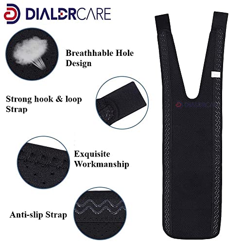 DIALDRCARE Neoprene Thigh Adjustable Support Brace Thigh Bandage Compression Sleeve Hamstring For Quadricep Tendinitis Sciatica Pain And Sports Recovery Basketball Brace Men Women (1) small - Image 3