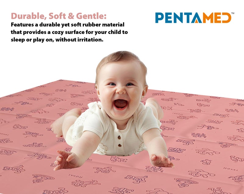 PENTAMED شريحة ماكنتوش مائية للأطفال من بانتاميد – 100 × 100 سم | قابلة لإعادة الاستخدام، ناعمة وتجف بسرعة لحماية السرير/الماتريس للمواليد الجدد، الأطفال الصغار والأطفال | شريحة مطاطية قابلة للعكس للأسرة والسرير (برتقالي) - Image 5