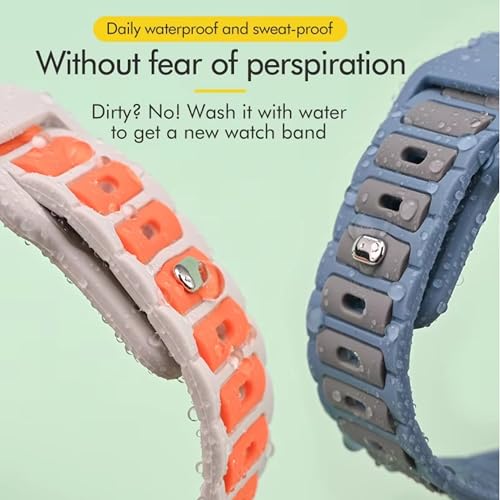 GUOi® Silicone Watchband Compatible with Apple Watch Ultra 2 ＆ Ultra 49mm 45mm 44mm 42mm 46mm - Men & Women Strap for iWatch Se10/9/8/7/6/5/4/3/2/1 SE 46/44/45/49/42mm (Series 3/2/1) - GRAY/BLACK - Image 3