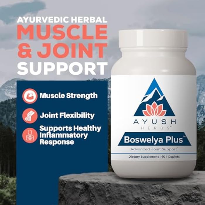 Ayush Herbs Boswelya Plus, Joint Care with Curcumin, 90 Servings | Glucosamine Chondroitin Joint Support Supplement, Turmeric Muscle Support for Men & Women - Image 2