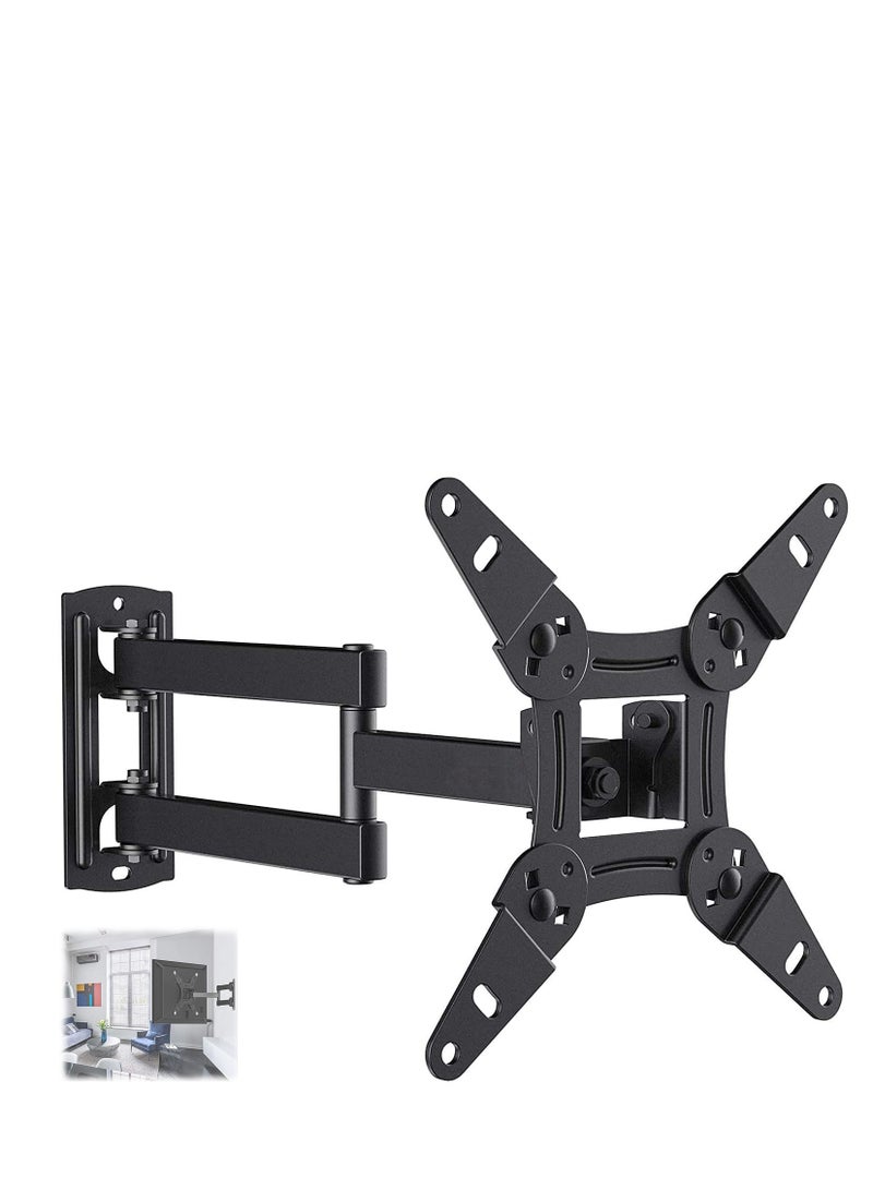 Full Motion TV Monitor Wall Mount Bracket Articulating Arms Swivels Tilts Extension Rotation for Most 14-47 Inch LED LCD Flat Curved Screen TVs Monitors Max VESA 400x400mm up to 18KG - Image 1