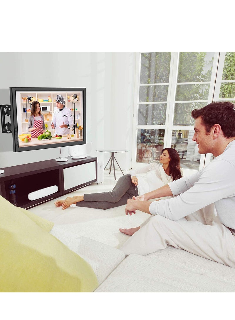 Full Motion TV Monitor Wall Mount Bracket Articulating Arms Swivels Tilts Extension Rotation for Most 14-47 Inch LED LCD Flat Curved Screen TVs Monitors Max VESA 400x400mm up to 18KG - Image 3