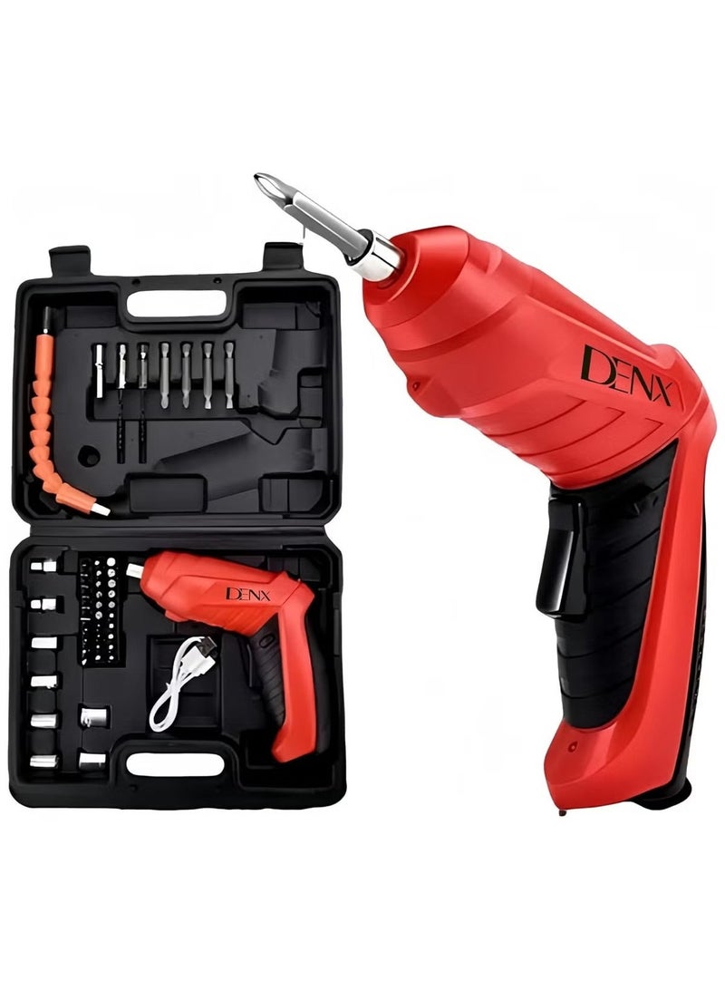 Denx Mini Cordless Adjustable Rechargeable Electric Screwdriver Set for Home, 250 RPM, 70 Minutes Working Time, 1300mAH Battery, DX2502 - Image 2
