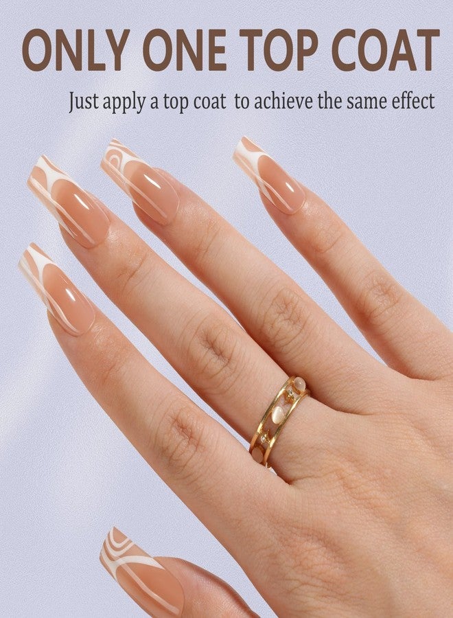 Misssix French Gel Nail Tips, 150 Pcs French Tip Long Square Design No Filing Predurable Tips False Nails for DIY Nails 15 Sizes - Image 3