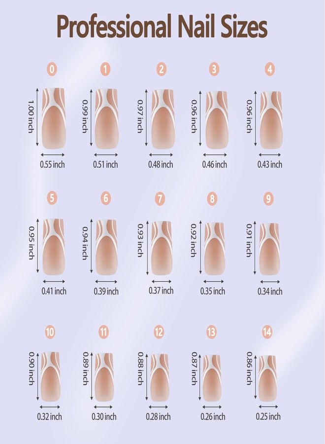 Misssix French Gel Nail Tips, 150 Pcs French Tip Long Square Design No Filing Predurable Tips False Nails for DIY Nails 15 Sizes - Image 4