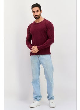 Avalanche Men Round Neck Long Sleeve Heather T-Shirt, Maroon  - Image 3