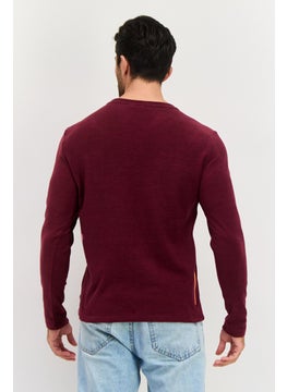 Avalanche Men Round Neck Long Sleeve Heather T-Shirt, Maroon  - Image 2