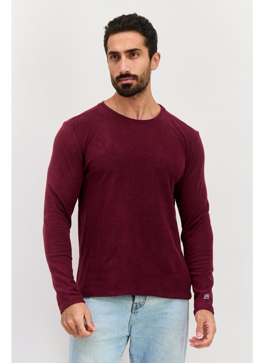 Men Round Neck Long Sleeve Heather T-Shirt, Maroon - pzsku/ZB0C9F1157F845CAC7C93Z/45/_/1737642581/84cbc9a1-ac35-4be8-a735-a16904d297d0