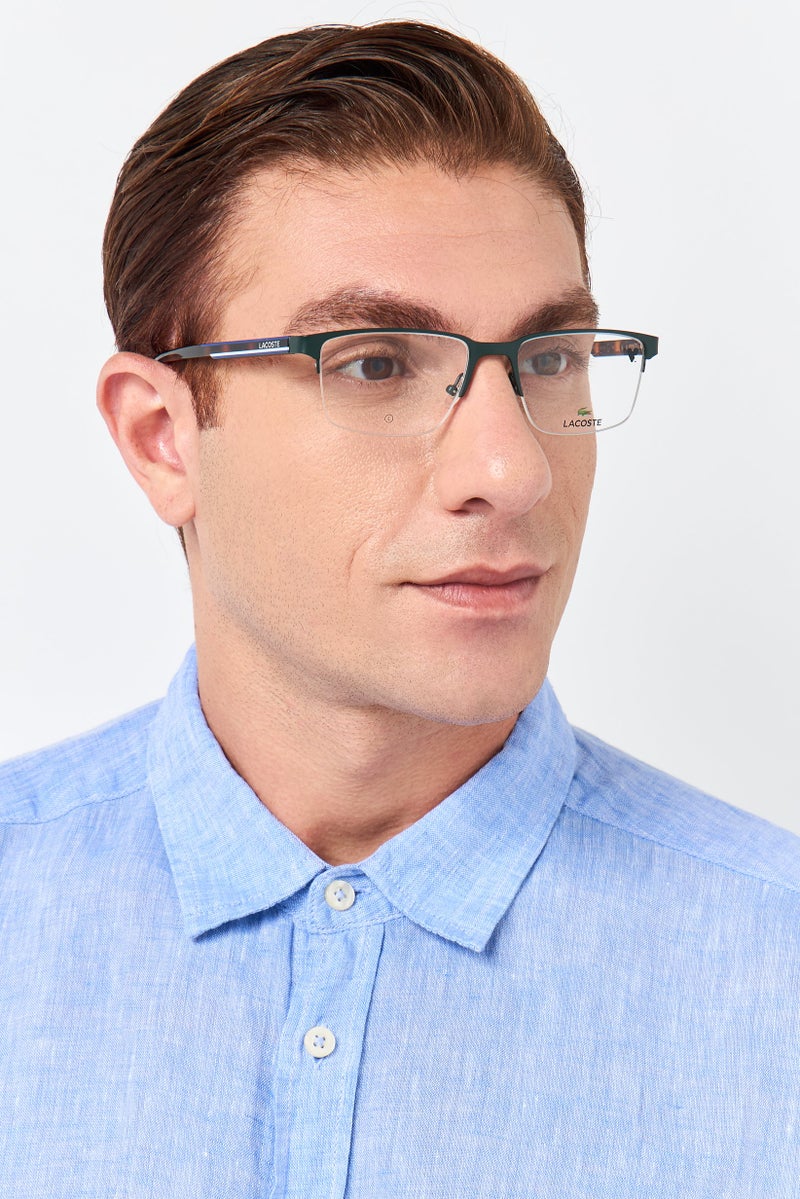 LACOSTE Men L2279 Rectangular Eyeglasses, Matte Grey - Image 2