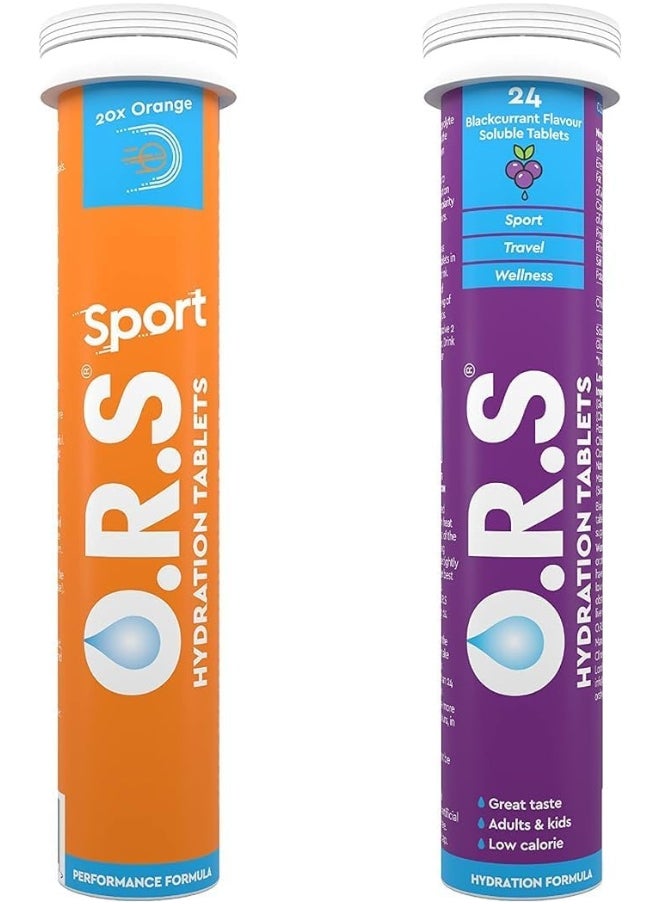 O.R.S Sport And Originals Bundle 1 Tube Of Sport Orange + 1 Tube Of Blackcurrant  - Image 1