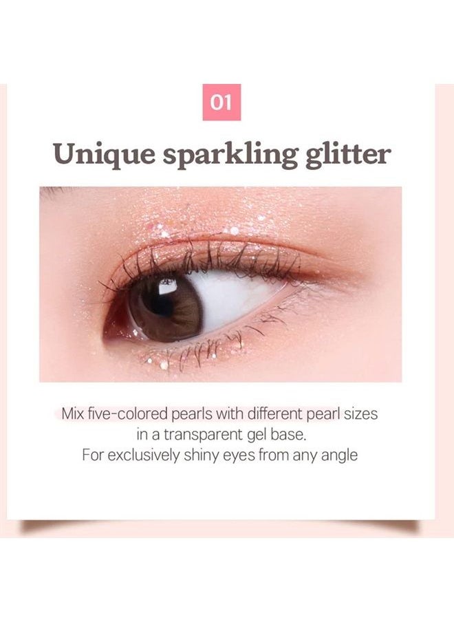 Eye Glitter Makeup Liquid Eyeshadow Sparkle | Shabam Shabam Romantic Glitter Shadow #01 Tears Light K beauty Makeup Shimmer