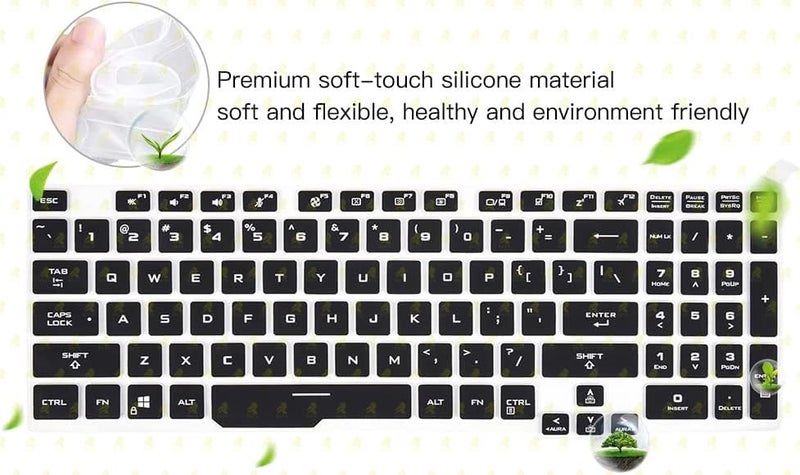 RAYA Silicone Keyboard Cover for 2021 ASUS TUF Gaming A15 F15 15.6inch & 2021 ASUS TUF Gaming A17 F17 17.3inch Laptops (Black) - Image 3