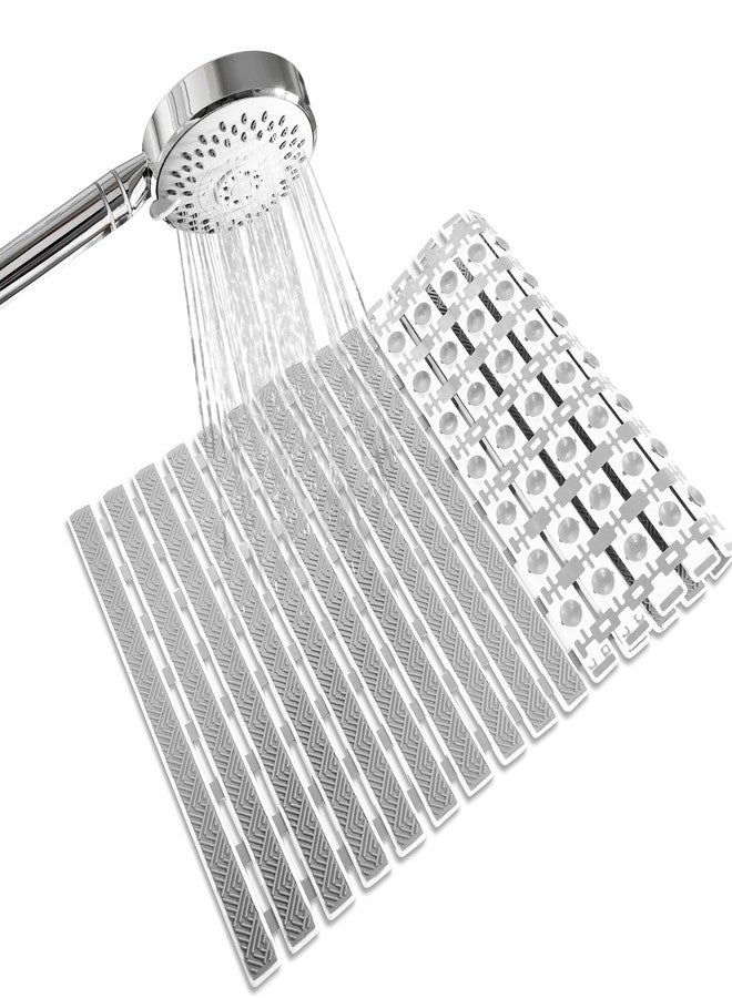 RichAxis PVC Anti Skid Mat For Bathroom Anti Slip Bathroom Mat Shower Area Anti Skid Mats With Suction Cups And Drain Holes For Bathtub Floor Mat (68X38 Cm,Grey) - Image 1