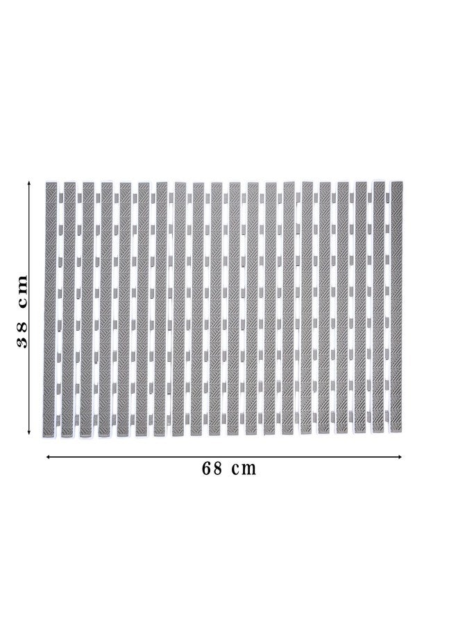 RichAxis PVC Anti Skid Mat For Bathroom Anti Slip Bathroom Mat Shower Area Anti Skid Mats With Suction Cups And Drain Holes For Bathtub Floor Mat (68X38 Cm,Grey) - Image 2