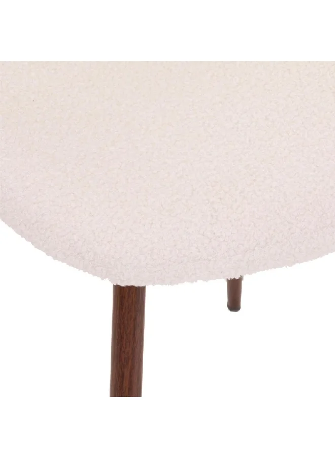 atmosphera Roka Polyester and Metal Armless Chair White and Brown 87 x 51 x 45 cm 185104