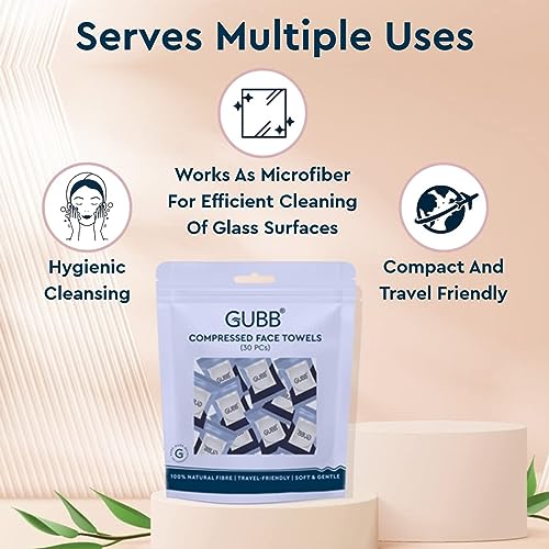 GUBB Face Wipe, 100% Cotton Facial Tissue | Reusable & Biodegradable, Soft Fabric, Chemical Free | Pocket Pack of 30 Wet Wipes For Men & Women Oily Skin - Image 5