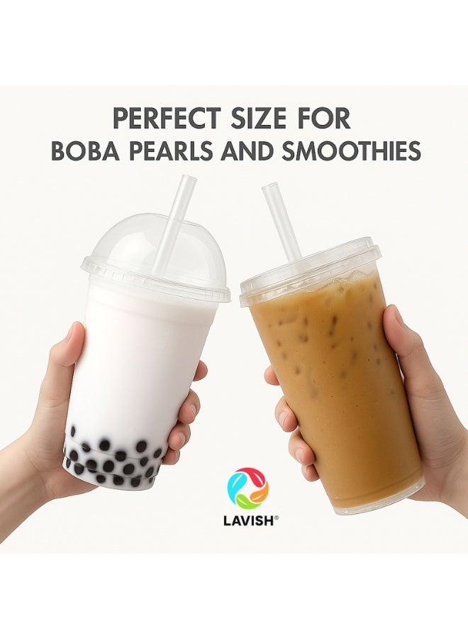 LAVISH Jumbo Boba Straws 50-Pack | 12mm Thick, 24cm Long | Clear Extra-Wide Smoothie Straws | Individually Wrapped, BPA-Free | Ideal for Bubble Tea, Milkshakes, Juice, Events & Cafes - Image 4