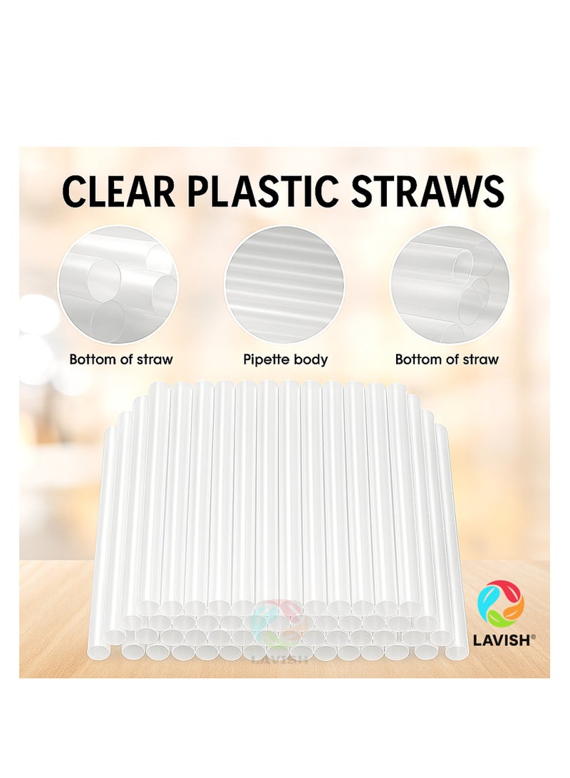LAVISH Jumbo Boba Straws 50-Pack | 12mm Thick, 24cm Long | Clear Extra-Wide Smoothie Straws | Individually Wrapped, BPA-Free | Ideal for Bubble Tea, Milkshakes, Juice, Events & Cafes - Image 1