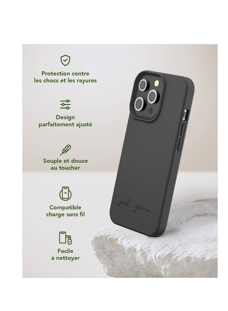 BIGBEN جراب Just Green لهاتف iPhone 13 Pro باللون الأسود الطبيعي - تصميم صديق للبيئة - Image 3