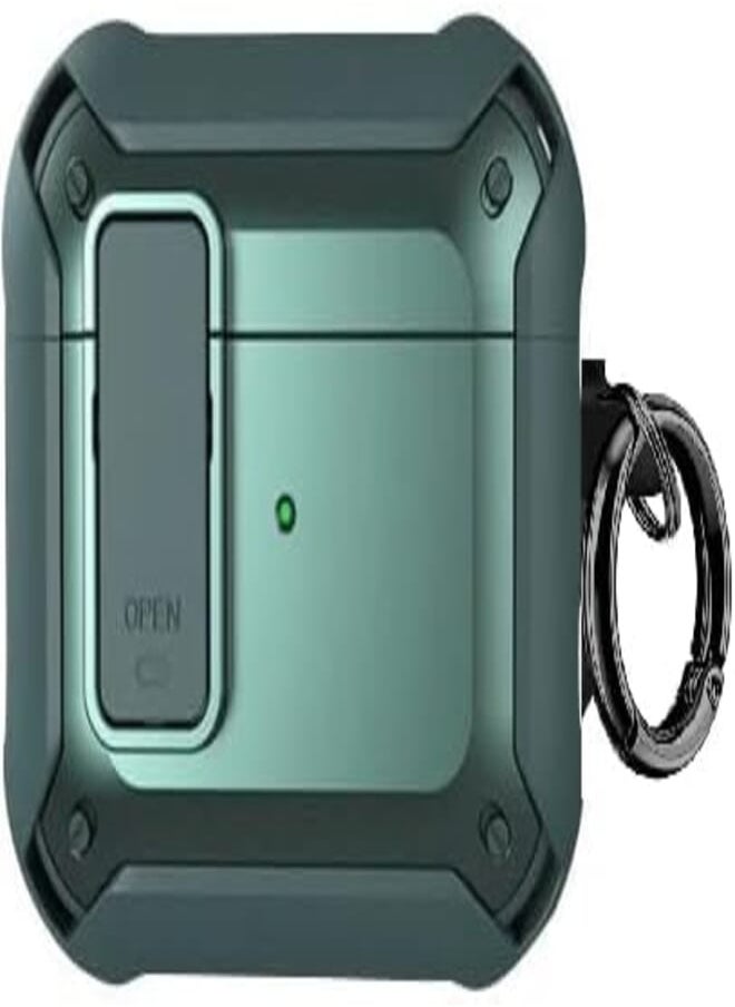 Generic - Compatible with AirPods 3 Case 2021 with Keychain Shockproof Flexible Shock Absorption Secure Lock Designed for Men Women Wireless Charging TPU (Green) - Image 1