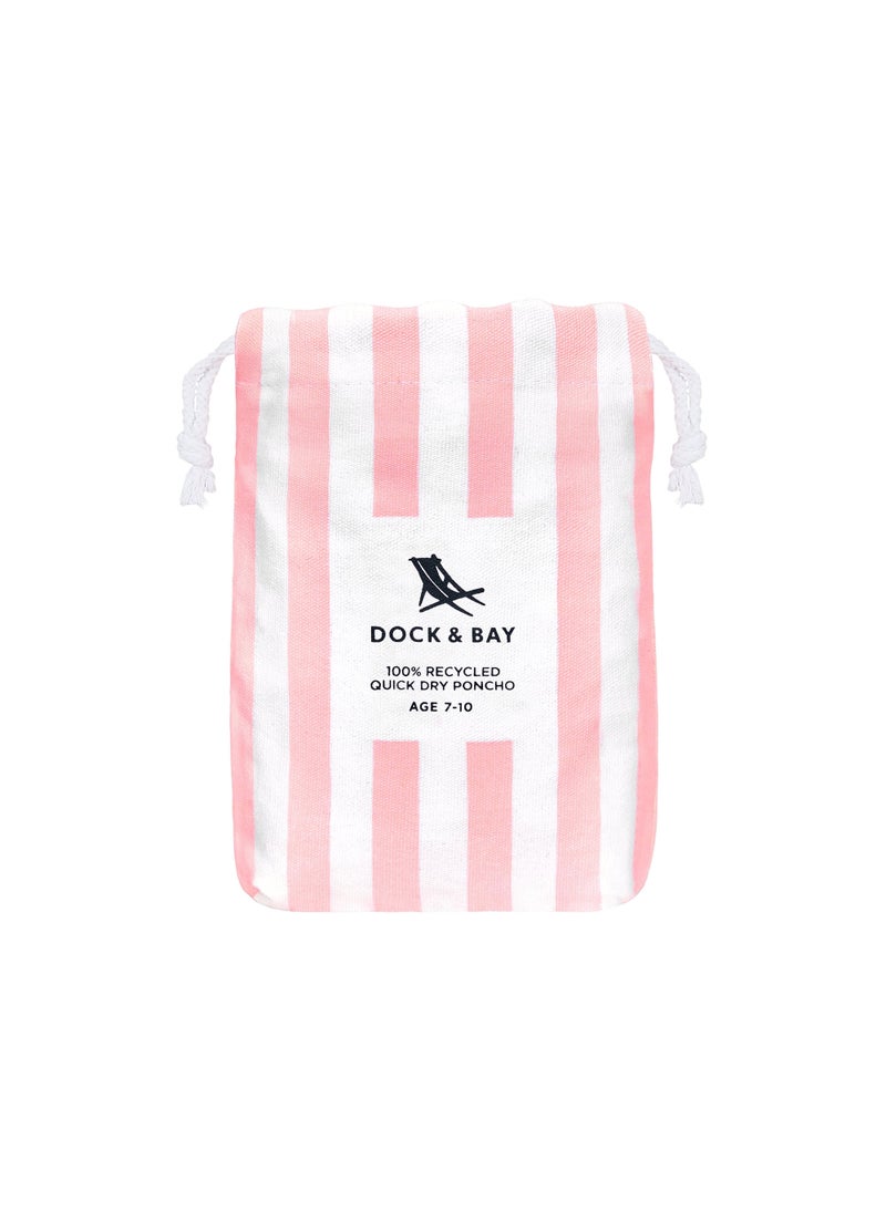 Dock & Bay Dock & Bay Poncho with Hood for Kids, Super Absorbent, Quick Dry Beach & Pool Towel, Compact & Lightweight - Age 7 to 10 - MALIBU PINK  - Image 3