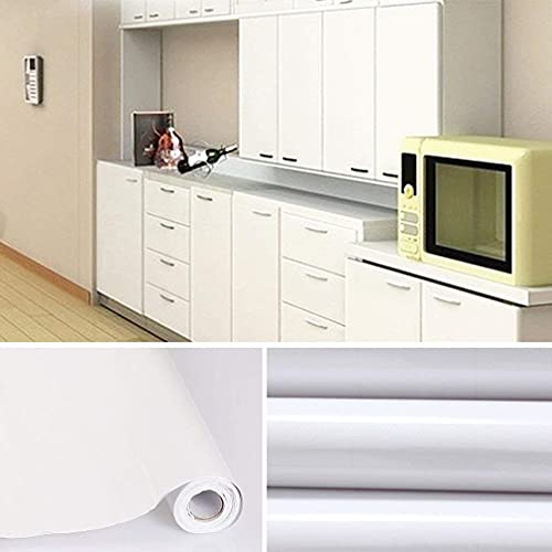 WALLTON - White Gloss Peel and Stick Self-Adhesive Removable Thicken Waterproof for Kitchen Countertop Cabinet Wardrobe - 12''x''96 Inches, Vinyl - Image 4