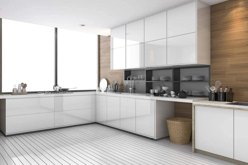 WALLTON - White Gloss Peel and Stick Self-Adhesive Removable Thicken Waterproof for Kitchen Countertop Cabinet Wardrobe - 12''x''96 Inches, Vinyl - Image 5