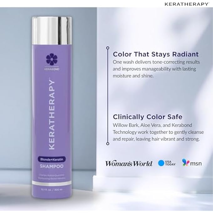 KERATHERAPY KERATIN INFUSED TOTALLY BLONDE VIOLET TONING SHAMPOO, 10.1 FL OZ, 300 ML. - Image 3