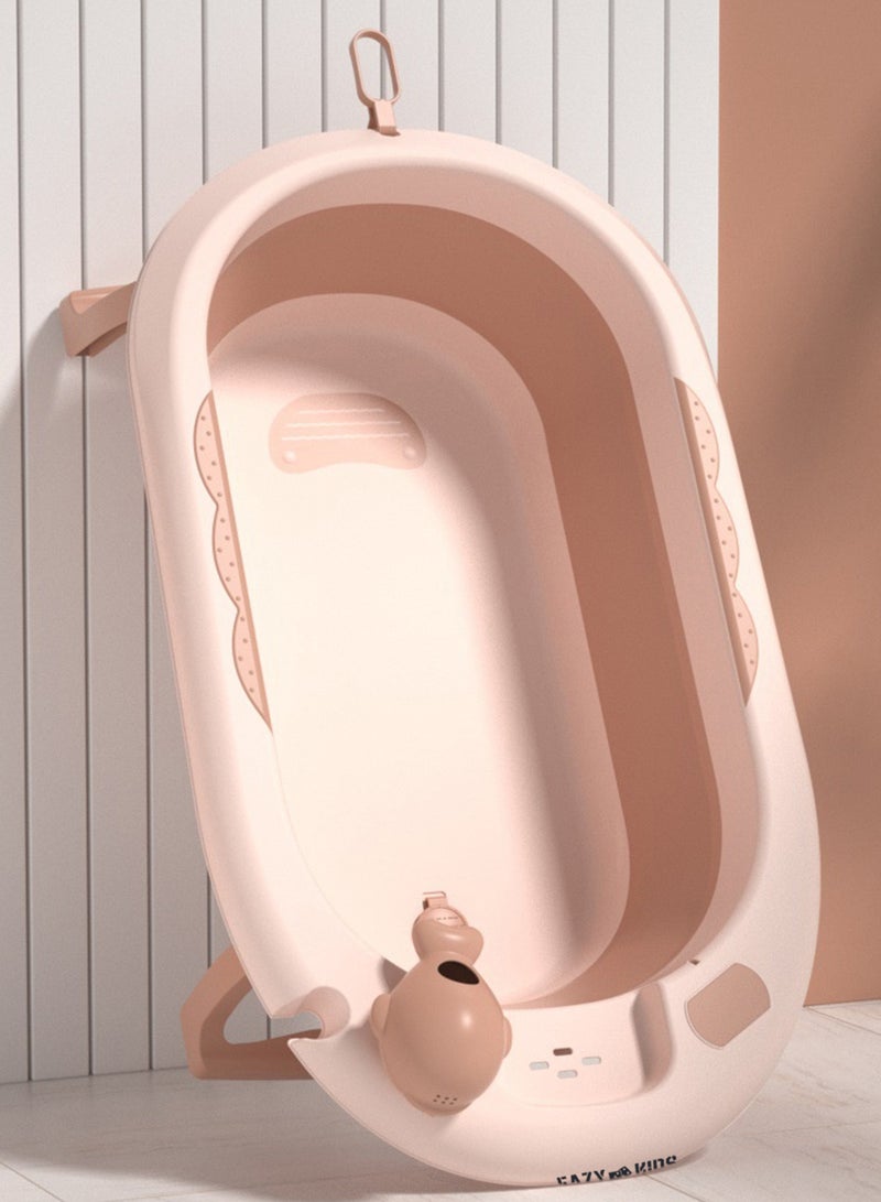Eazy Kids حوض استحمام قابل للطي مع تحكم في درجة الحرارة ومراقبة ذكية لدرجة الحرارة ووعاء شطف لشامبو رأس الطفل - برتقالي - Image 3