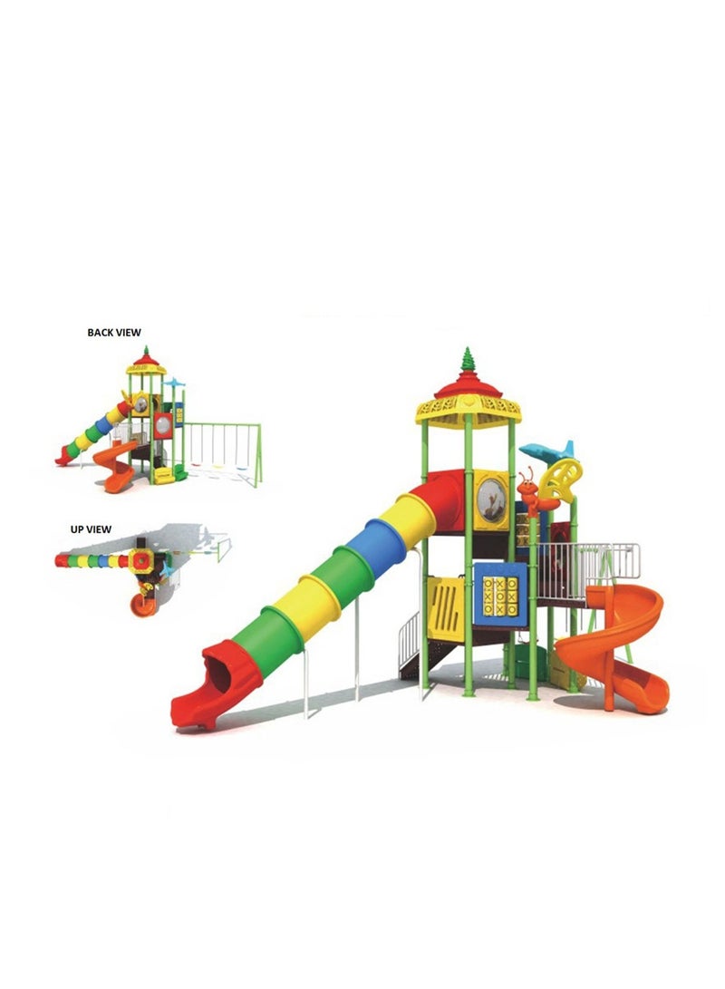 Myts Thrilling Tube Slide Playground 3 Swing Playset with Game - Image 3