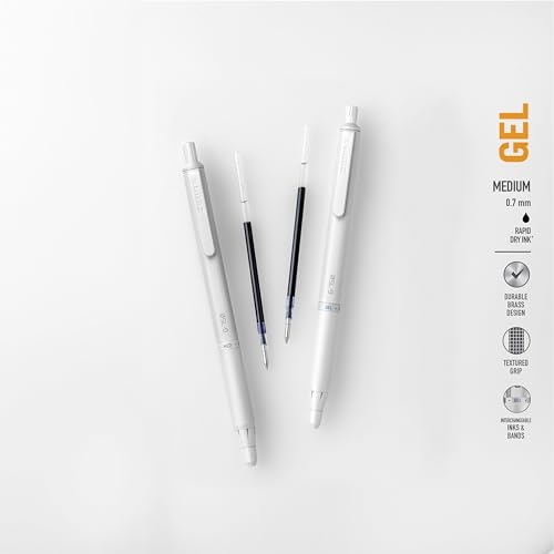 Zebra Pen G-750 Retractable Gel Pen, Pearl White Brass Barrel, Textured Grip, 0.7mm, 1-Pack with Refills (49801) - Image 4