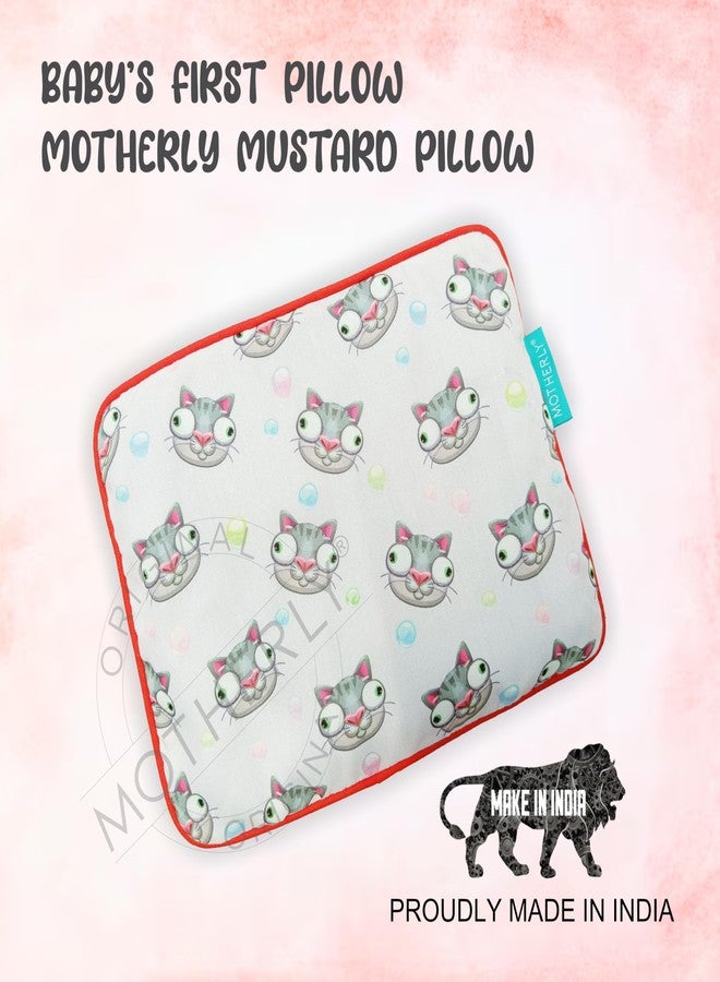 Motherly Mustard Pillow for Baby 0 to 6 Months | Adjustable Filling | Rai Seeds Head Shaping Pillow for New Born for Preventing Flat Head Syndrome-Cat - Image 2