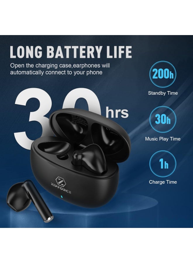 ZIPFORCE True Wireless Earbuds, in-Ear Bluetooth 5.3 Headphones 4-Mics ENC Clear Call, Bluetooth Earbuds Touch Control 40 Playtime, IPX6 Waterproof TWS, Light-Weight Earphones - Image 2