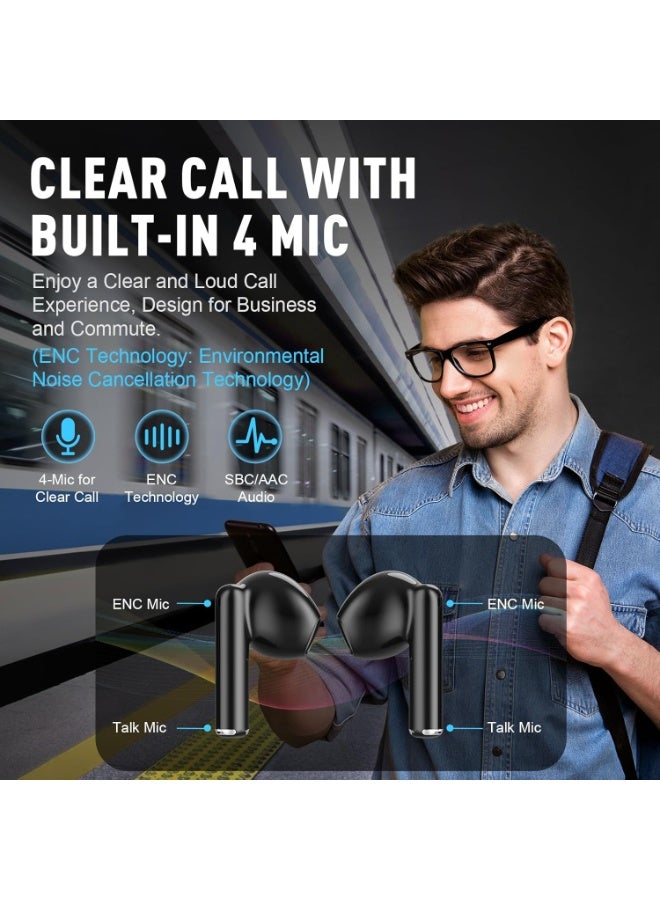 ZIPFORCE True Wireless Earbuds, in-Ear Bluetooth 5.3 Headphones 4-Mics ENC Clear Call, Bluetooth Earbuds Touch Control 40 Playtime, IPX6 Waterproof TWS, Light-Weight Earphones - Image 3