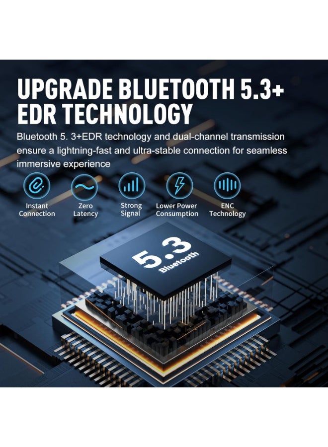 ZIPFORCE True Wireless Earbuds, in-Ear Bluetooth 5.3 Headphones 4-Mics ENC Clear Call, Bluetooth Earbuds Touch Control 40 Playtime, IPX6 Waterproof TWS, Light-Weight Earphones - Image 4